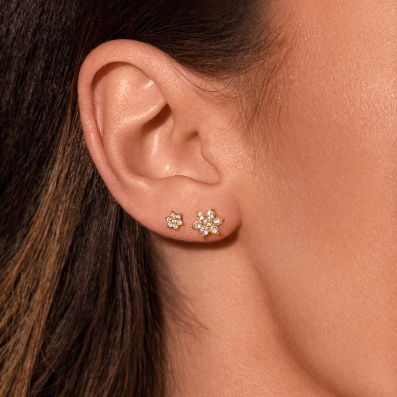 Big Floral Studs - 925 Sterling Silber